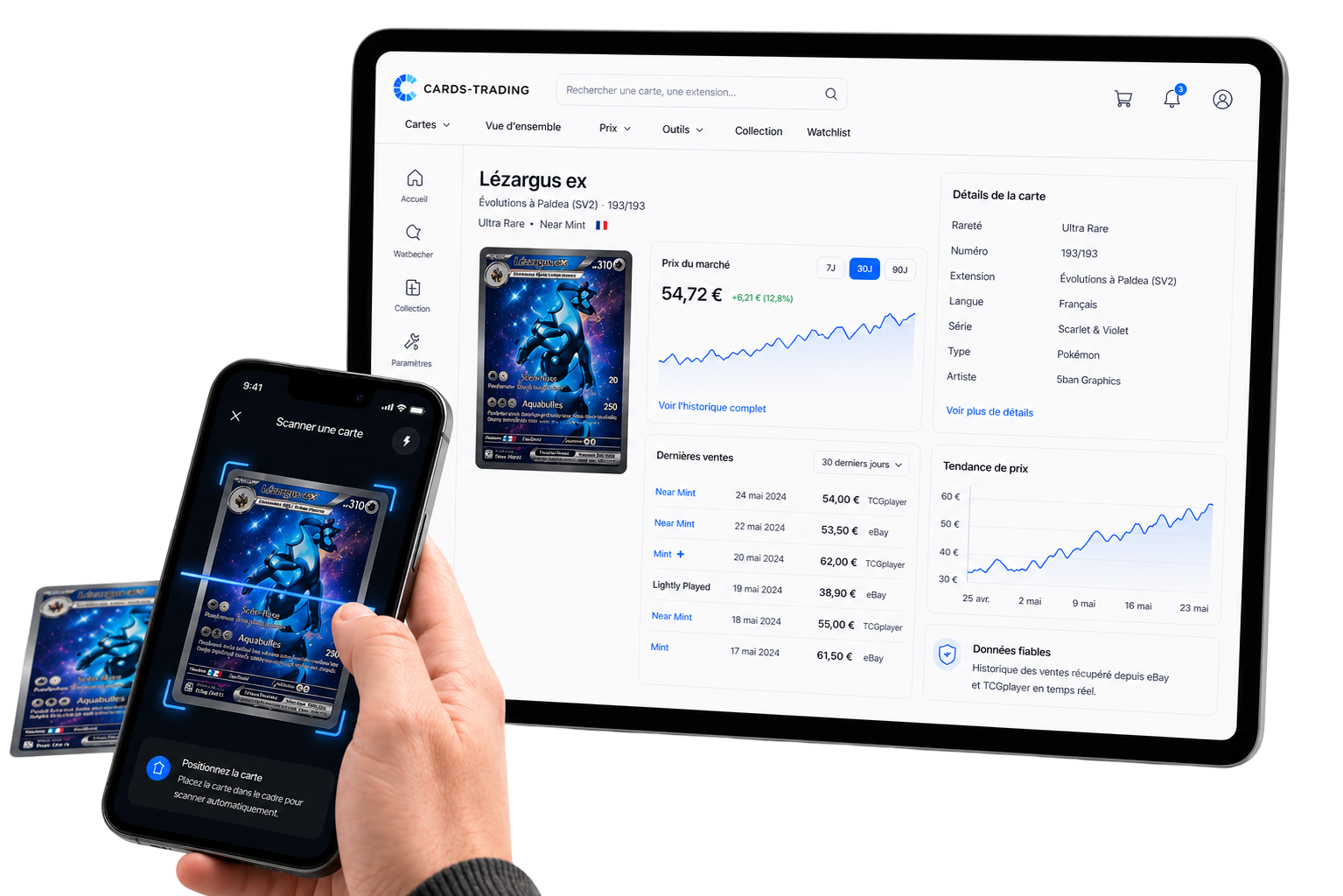 Aperçu du Card Scanner sur mobile